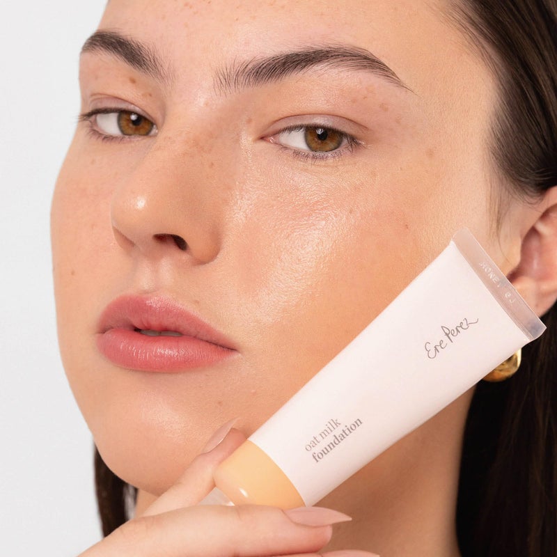 Ere Perez - Natural Oat Milk Liquid Foundation | Breathable, Buildable, Med-Full Coverage | Peach Extract, Vitamin E | Vegan, Cruelty-Free, Clean Beauty (Honey | light neutral cool, 1 fl oz | 30 ml) - Image 3